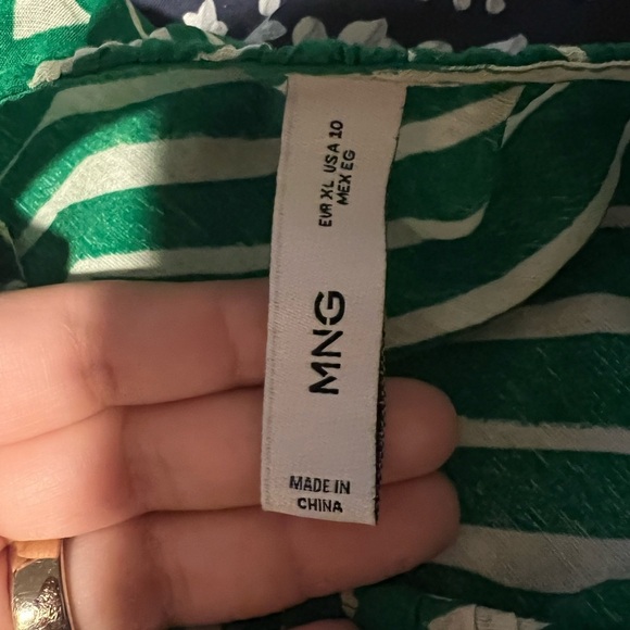 Mango Vibrant Green Geometric Midi Dress - Picture 3 of 9